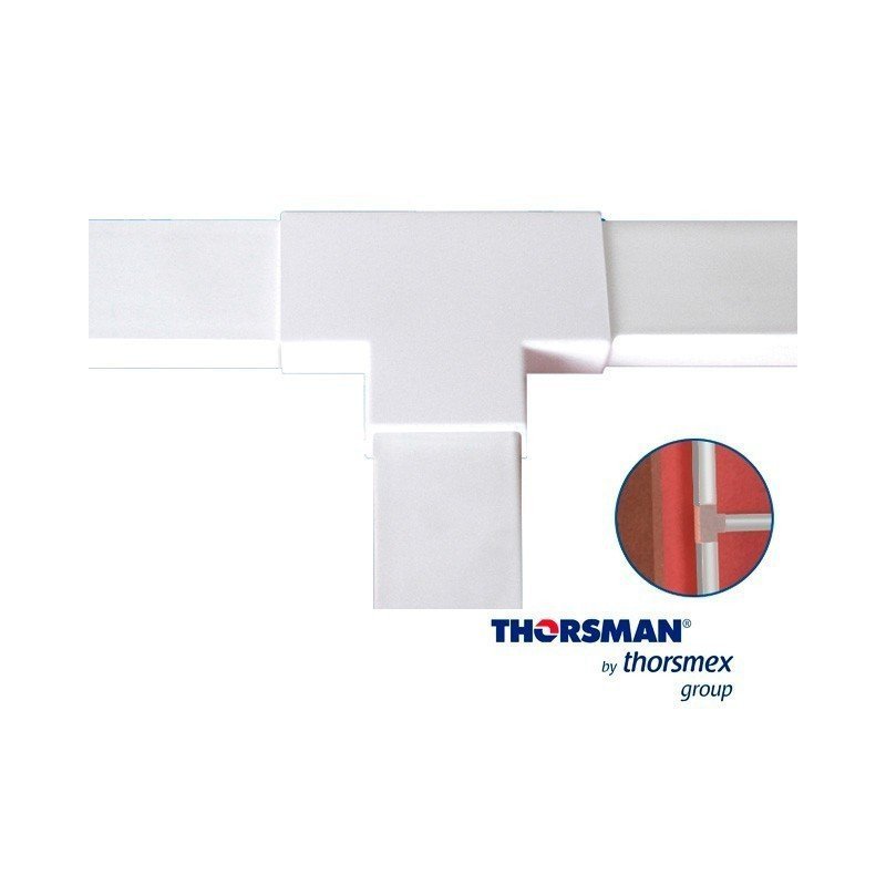 Sección en T color blanco de PVC auto extinguible, para canaletas TMK1735, TMK1735SD