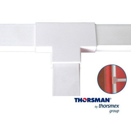 Sección en T color blanco de PVC auto extinguible, para canaletas TMK1735, TMK1735SD