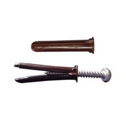 Paquete de 10 taquetes café 1 3/4 y 10 tornillos 10mm x 1 3/4