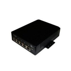 Switch 4 puertos PoE 802.3af/at 10/100/1000 Mb, Ent.12-36 Vcd, perfecto para aplicaciones solares