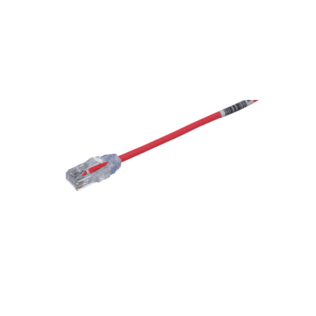 Cable De Parcheo Tx6, UTP Cat6, Diámetro Reducido (28AWG), Color Rojo, 20 Cm