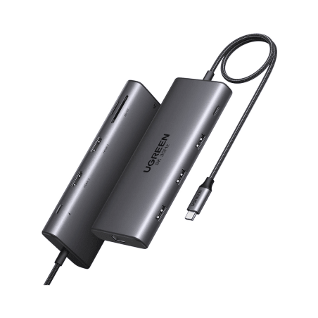 Hub USB-C (Docking Revodok Pro 210) 10 En 1, 2 Puertos HDMI 8K,4K@60Hz, 3 USB-A, USB-C (5Gbps), USB-C Pd Carga 100W, Rj45 (Gigab