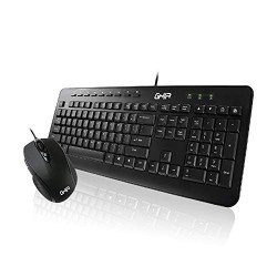 Kit teclado multimedia y mouse USB Ghia color negro alámbrico