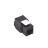 Módulo Jack keystone Cat 6a (toolless), con terminación en ángulo 180 º color negro, compatible con faceplate y patch panelLinke