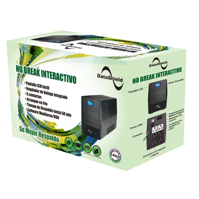 DataShield nobreak ks-625 pro 625 va/375 watts 6 contactos