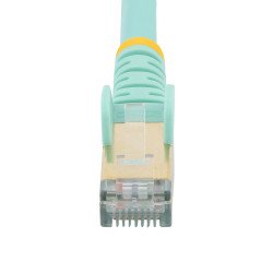 Cable de 2m CAT6a Ethernet Aguamarina, Cable de red 10 GB Cat6a Snagless Blindado RJ45 PoE de 100W, 10GbE con Certificación UL T