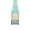 Cable de 2m CAT6a Ethernet Aguamarina, Cable de red 10 GB Cat6a Snagless Blindado RJ45 PoE de 100W, 10GbE con Certificación UL T