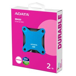 SSD portátil ADATA SD620, 2 TB, Micro-USB B, 3.2 Gen 2 (3.1 Gen 2), 520 MB/s, 10 Gbit/s, Negro, Azul