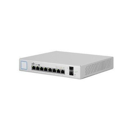 Switch UniFi Administrable de 8 Puertos Gigabit PoE+ 802.3at/af y PoE Pasivo 24V.