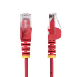Cable Ethernet CAT6 Delgado de 15m Rojo, UTP, Cobre Puro, 28AWG, RJ45, Snagless, LSZH, Probado con Fluke, Cable for Dispositivo