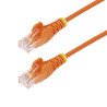 Cable Ethernet CAT6 Delgado de 15m Naranja, UTP, Cobre Puro, 28AWG, RJ45, Snagless, LSZH, Probado con Fluke, Cable for Dispositi