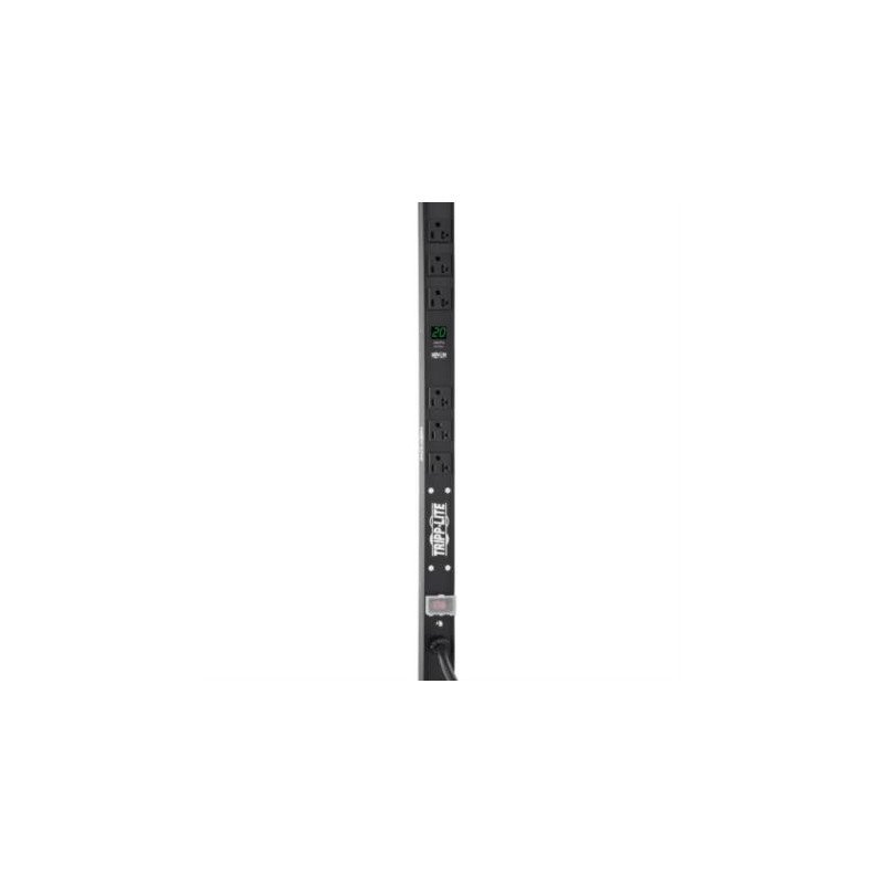 Barra PDU Tripp Lite Monofásico 2kW con Medidor Digital Local 6 Tomacorrientes Adaptador L5-20P/5-20P Vertical 61 cm