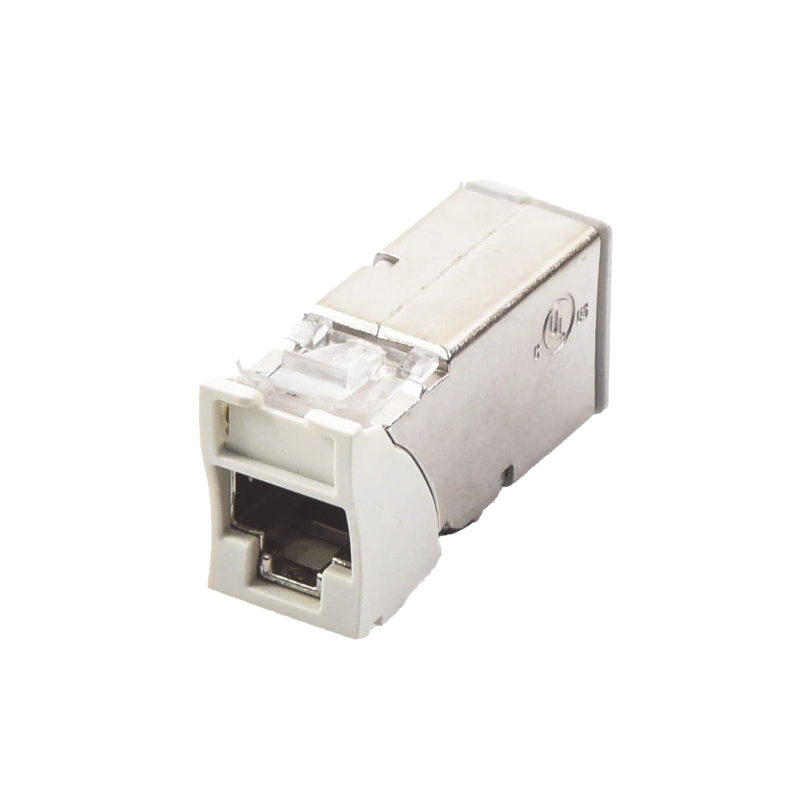 Jack Z-MAX Cat6A, Blindado, híbrido, Color Blanco, Versión Bulk