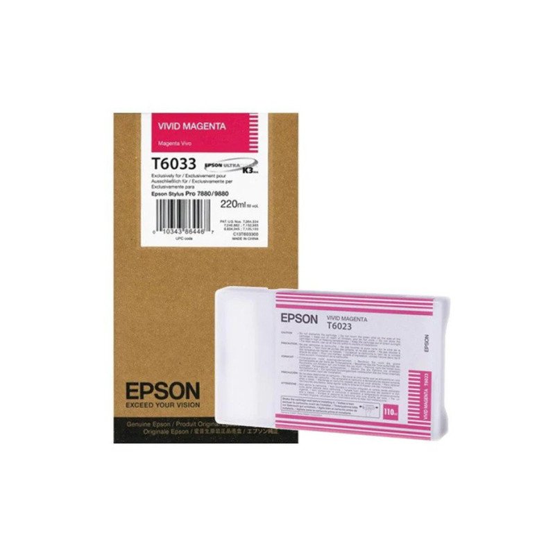 Cartucho Epson modelo T603 magenta vivid, para Stylus Pro 7800, 7880, 9800, 9880 (220 ML)