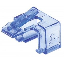 Clip Intellinet para reparar plug modulares RJ45 color azul transparente paquete con 50 piezas