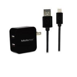 Kit Cargador USB con cable lightning Mobifree MB-914192 - Pared, Negro
