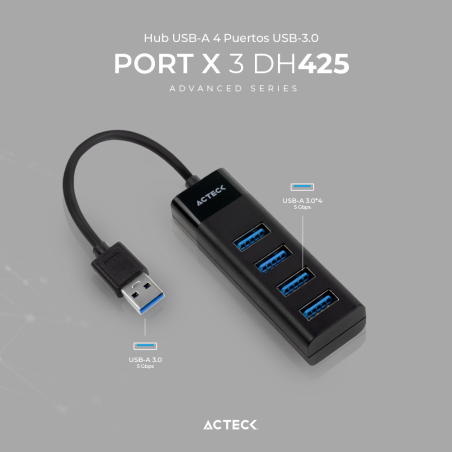 Hub USB 3.0 PORT X 3 DH425 Acteck