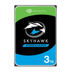 Disco duro interno Seagate Skyhawk Surveillance 3.5 3TB SATA3 6GB/s 5400RPM 256MB 24x7 para DVRNVR 1-8 bahías, 1-64 cámaras
