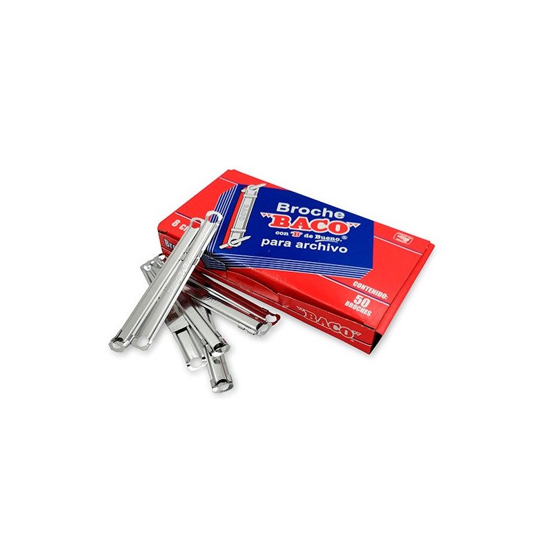 Broche Baco B-082 14962. Ancho de 8 cm. Caja con 50 broches. Broche Ba