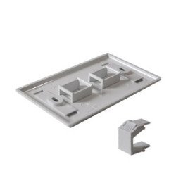 Placa de pared Belden 2 puertos frontal color blanco