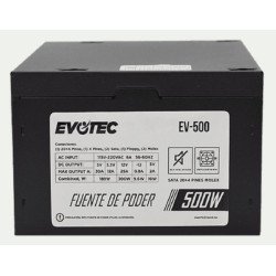 Fuente de Poder EVOTEC EV-500 - Negro, 500 W