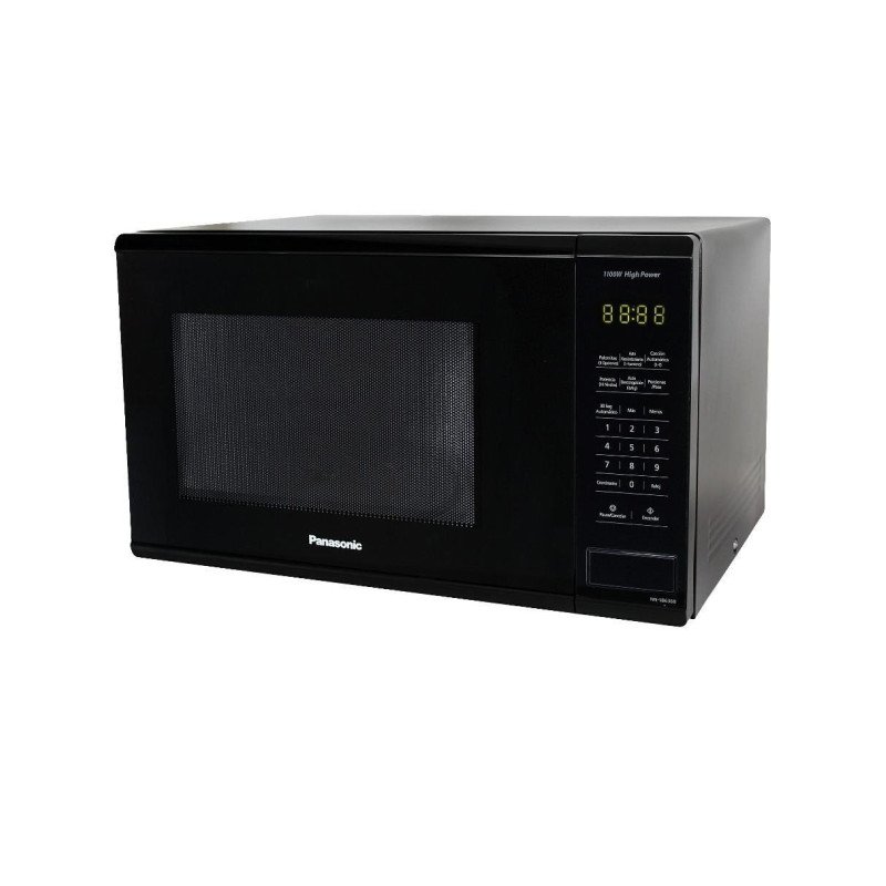 Horno de microondas Panasonic 1.3 p3, 1100w, color negro, 7 menús preestablecidos, descongelamiento de 3 kg