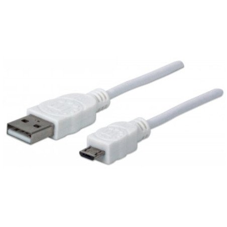 Cable Manhattan USB versión 2.0 a-micro b 1.0 m blanco