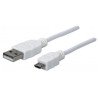 Cable Manhattan USB versión 2.0 a-micro b 1.0 m blanco