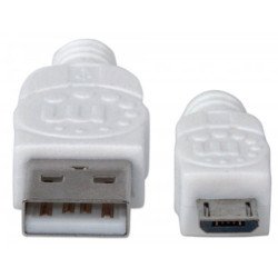Cable Manhattan USB versión 2.0 a-micro b 1.0 m blanco