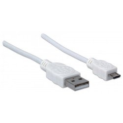 Cable Manhattan USB versión 2.0 a-micro b 1.0 m blanco