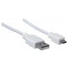 Cable Manhattan USB versión 2.0 a-micro b 1.0 m blanco