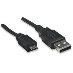 Cable USB 2.0 tipo a - micro USB, 0.5 mts negro para dispositivos móvi
