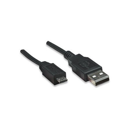 Cable USB 2.0 tipo a - micro USB, 0.5 mts negro para dispositivos móvi