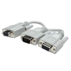 Cable monitor y HD15 x 2.ini. USB 2.0 Plata.