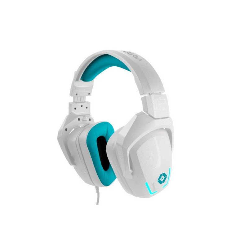 Diadema gamer vortred v-930433 - blanco/cian, USB