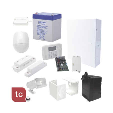 Kit de panel de alarma cableado con comunicador gsm y un año de servic