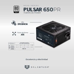 Fuente de Poder 650W 80 Plus White BALAM RUSH PULSAR 650PR NOVA SERIES