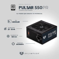 Fuente de Poder 550W 80 Plus White BALAM RUSH PULSAR 550PR NOVA SERIES