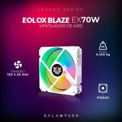 Ventilador de 120mm ARGB Balam Rush Eolox Blaze EX70W: Velocidad: 1200