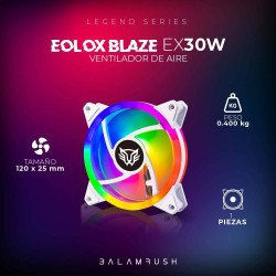 Ventilador de 120mm Balam Rush Eolox Blaze EX30W: Velocidad: 1200 Rpm