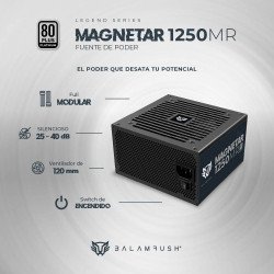 Fuente de Poder 1250W 80 Plus Platino BALAM RUSH MAGNETAR 1250MR LEGEN
