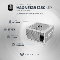 Fuente de Poder 1250W 80 Plus Platino BALAM RUSH MAGNETAR 1250MR LEGEN