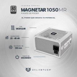 Fuente de poder Balam Rush 1050MR 1050 W, 115 230 V, ATX, PC, Blanco