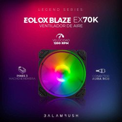 Kit 3 ventiladores Balam Rush eolox blaze ex70k, flujo de aire 30.71 c