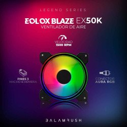 Kit ventiladores Balam Rush eolox blaze ex50k, 3 piezas, flujo de aire