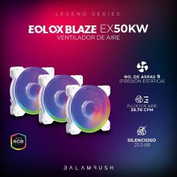 Kit ventiladores Balam Rush eolox blaze ex50kw, 3 piezas, flujo de air