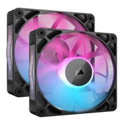 Ventilador Corsair icue link RX140 RGB pwm, 140 mm, negro, gamer, kit 