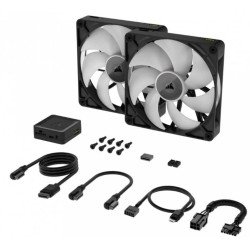 Ventilador Corsair icue link RX140 RGB pwm, 140 mm, negro, gamer, kit 