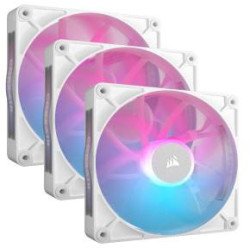 Ventilador Corsair cue link, 120mm, blanco, gamer, kit 3, RGB