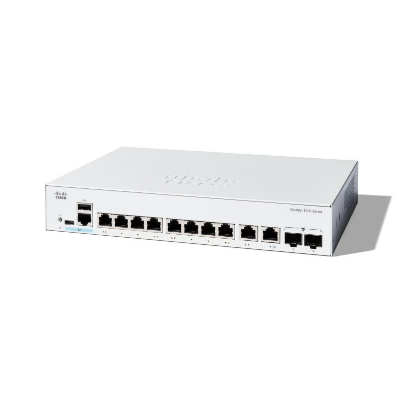 Switch Catalyst 1200, 8 puertos Gigabit Ethernet, No PoE, 2 puertos SF